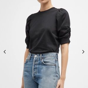 FRAME | Frankie Ruched Puff Sleeve Tee